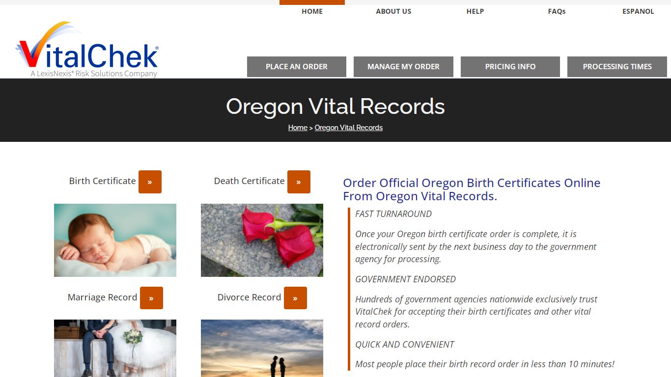Oregon (OR) Birth Certificates | Order Records - VitalChek